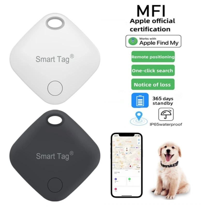 Smart Tag GPS Bluetooth-compatible Alarm Tracker with Find My APP Bag Locator Kids Pet Wallet Anti-loss Device for IOS Tag