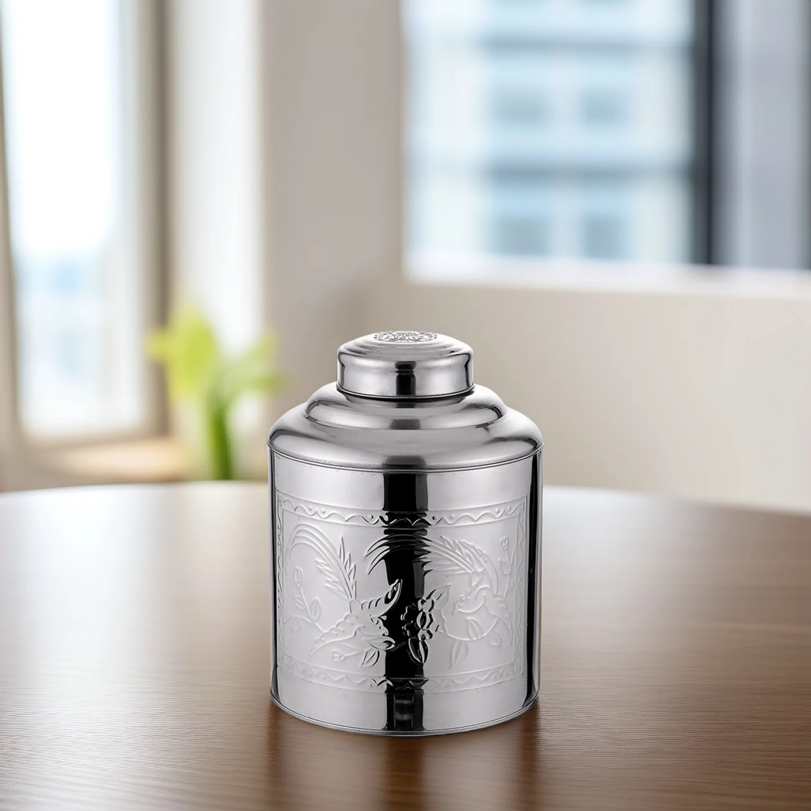 

Stainless Steel Stainless Storage Container 500g Sealed Portable Tea Box Dust proof Kitchen Storage Container For Tea Coffee