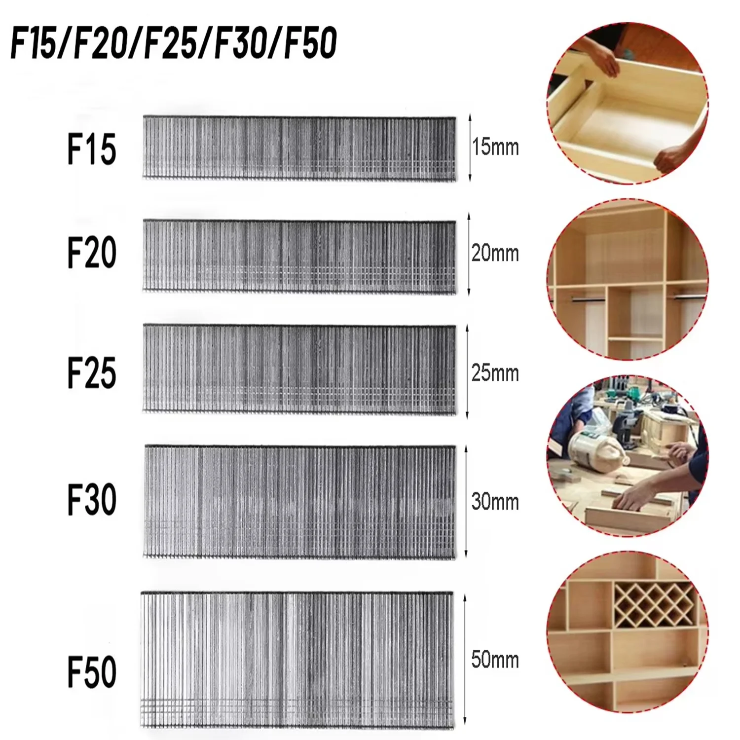 4000pcsF30 Woodworking Pneumatic Gun Nails High Toughness Nails DIY Gardening Woodworking Repair Decoration Woodworking Nails