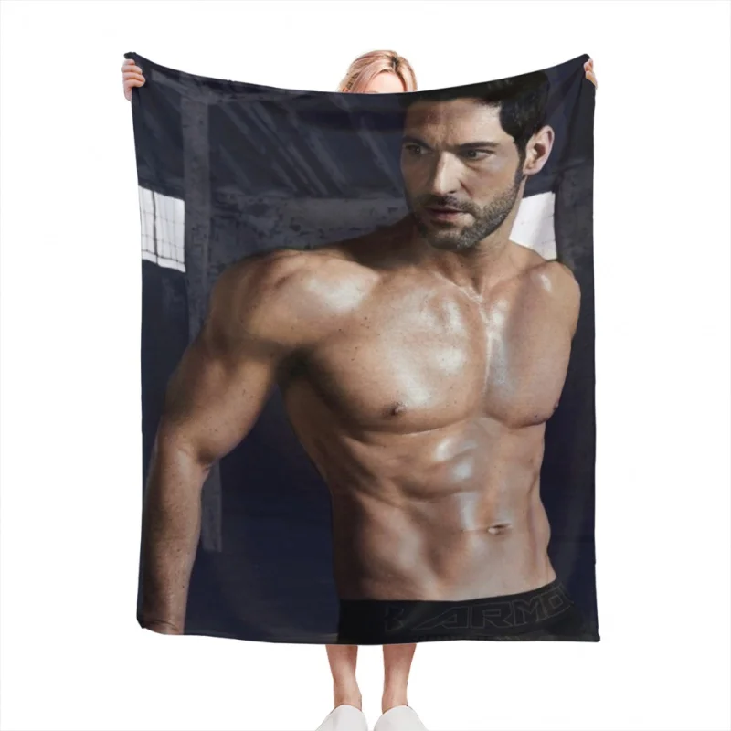 Tom Ellis Throw Blanket Soft Velvet Blanket Travel Bedding Fleece Blanket