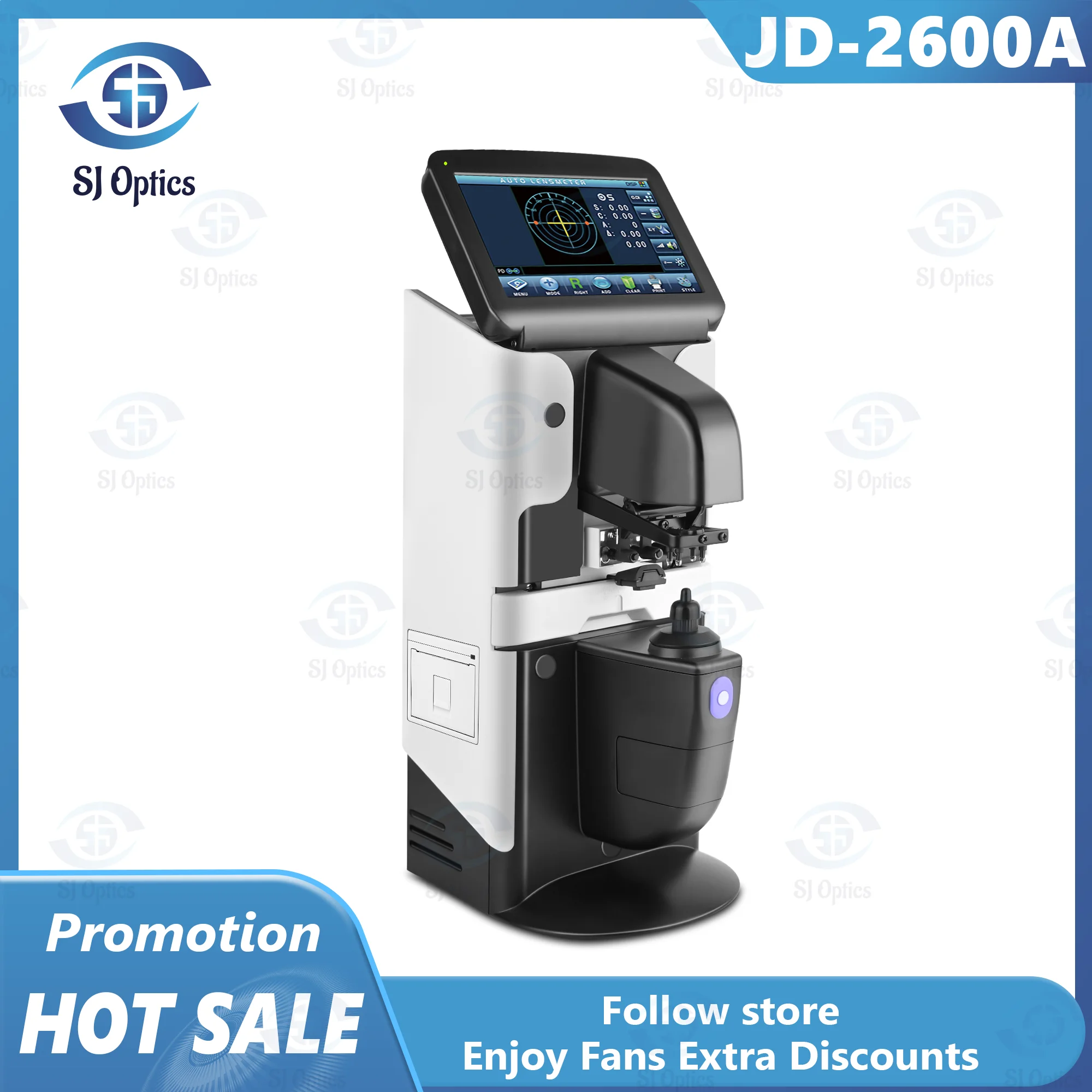 Flash Sale JD-2600A Lensometer with PD UV Printer 7'' Lcd Touch Screen Digital Automatic Focimeter Top Quality Auto Lensmeter