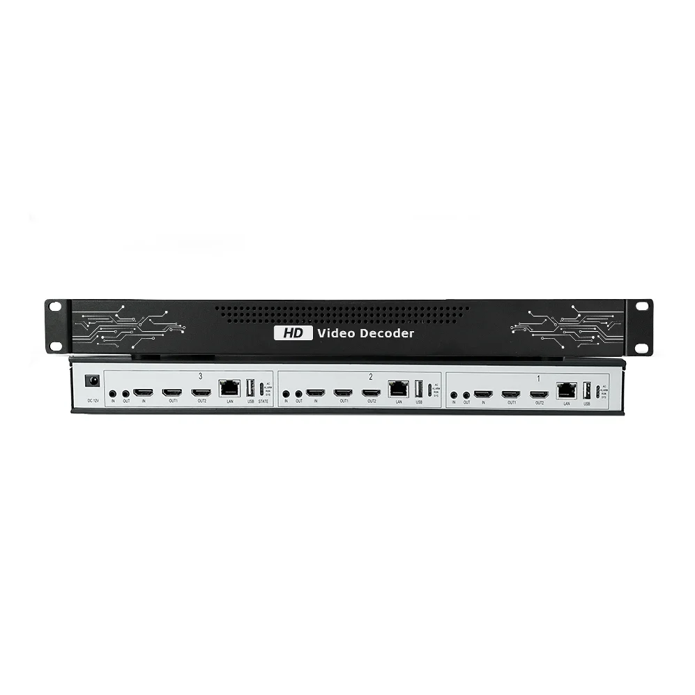 Micagent UHD 6-Channel for I Output 4K60 Network IP Video Decoder with H.265/H.264 Support and 64-Split Screens