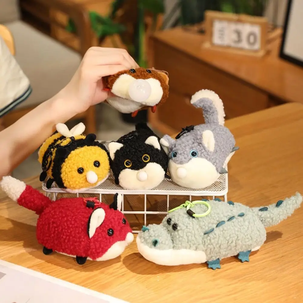 PP Cotton Spit Bubble Bee Plush Dolls Plushies Doll Collection Press Squeeze Doll Pendant Jewelry Cartoon Animal