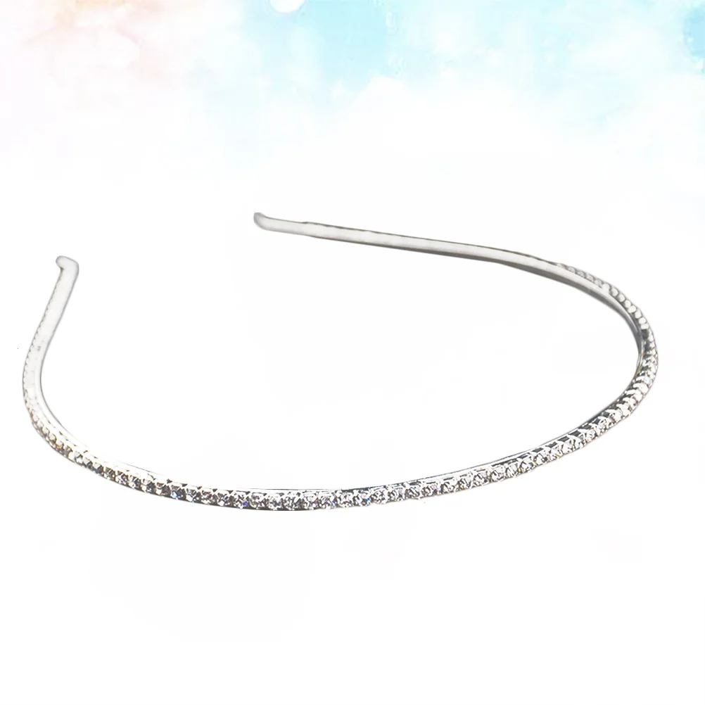 

2pcs Full Diamond Crystal Headband Glitter Women Hair Hoop Wedding Party Bridal Accessories Silver Alloy Hair Styling Tool