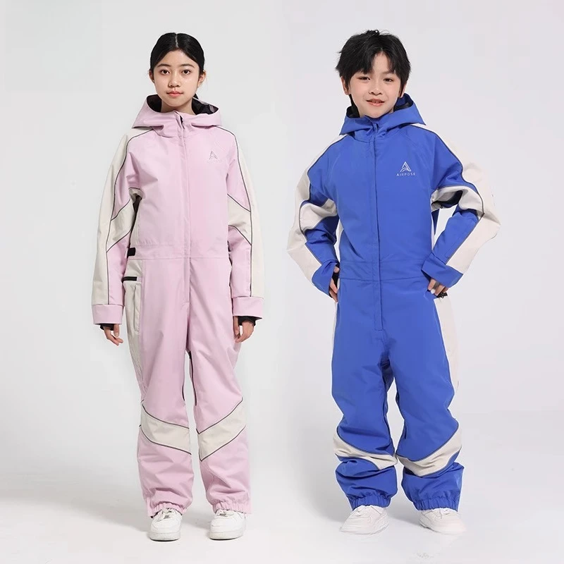 

2025 Children's New Thick Warm Ski Jumpsuit for Boys and Girls - Professional Waterproof Windproof Winter Gear Outdoors Suit