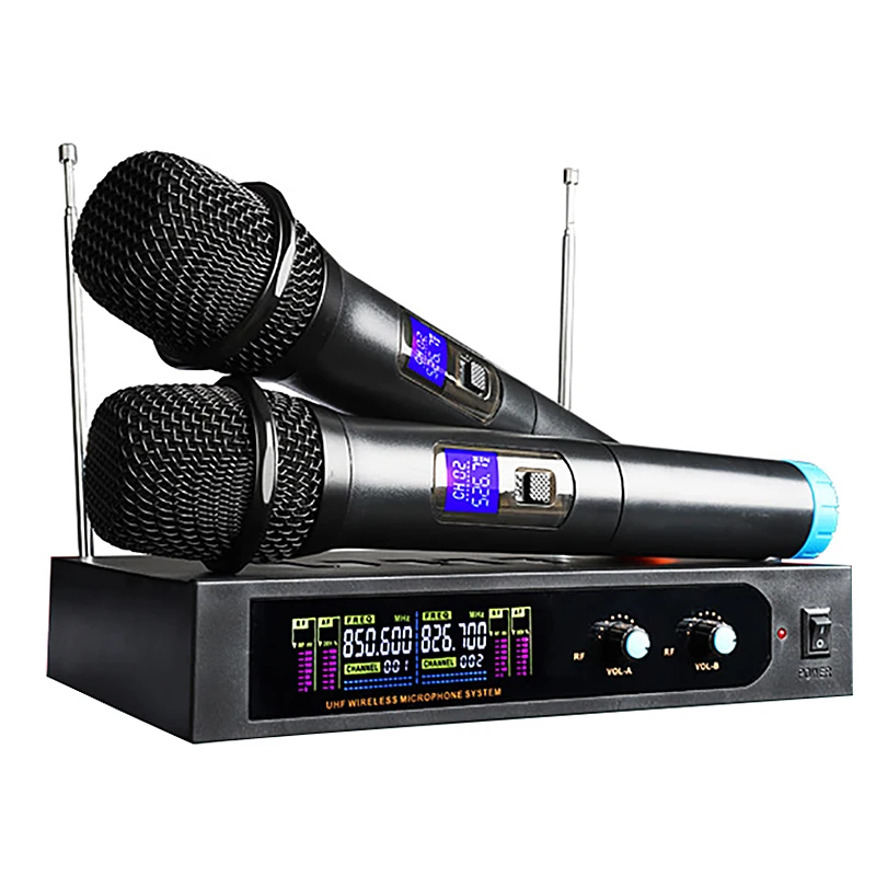 Professional VHF Wireless Microphone System Handheld Karaoke Recording Party Stage Performance Singing Mic Band Church Hot Sale