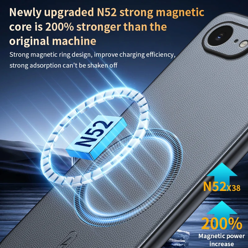Für iPhone 17e Hülle Magnetische Leder-Schutzhülle Für iPhone 17e 16e Anti-Fingerabdruck Rutschfest PC+TPU – Detail 25