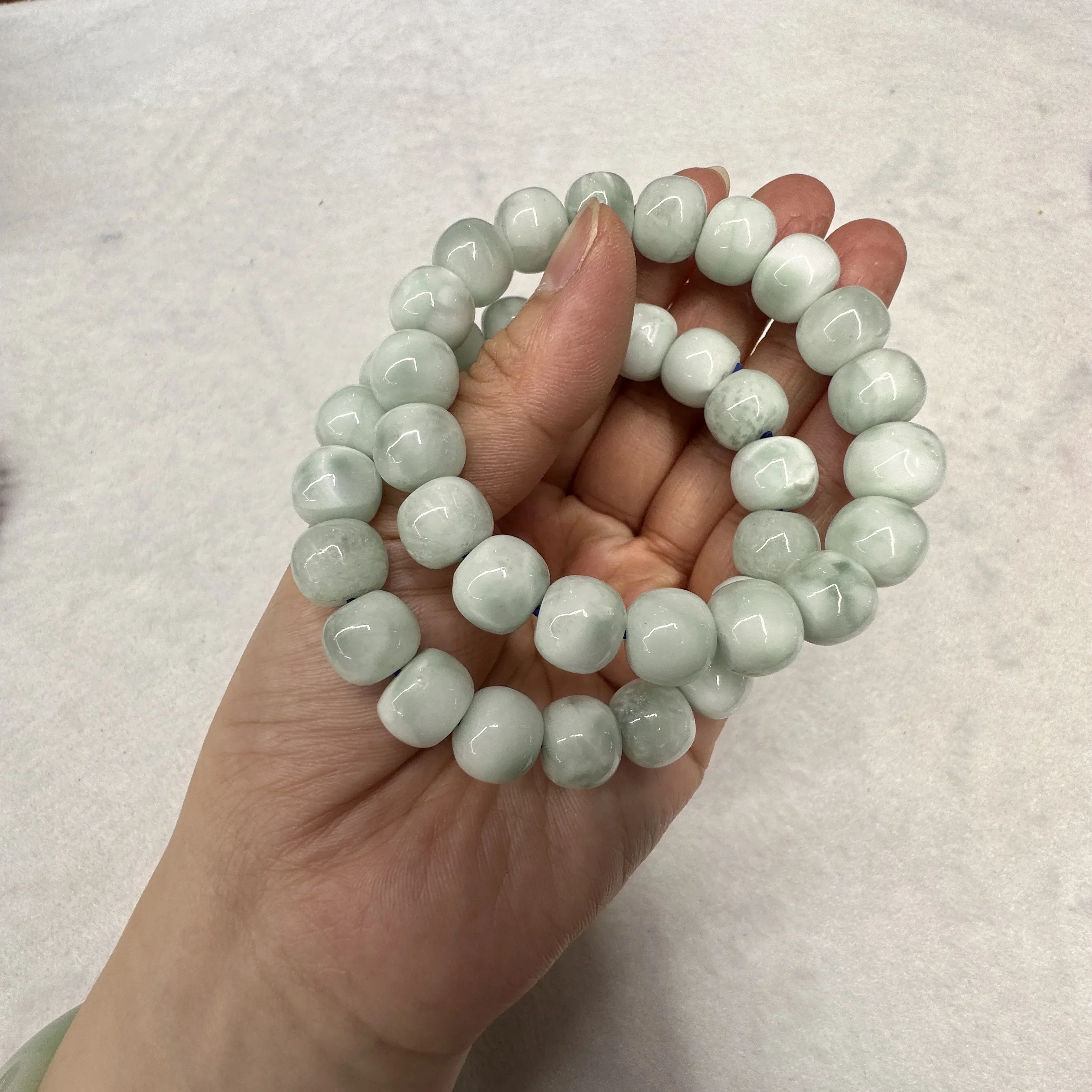 New AAA Grade Green Angelite Stone Beads Fashion Elasticity Bracelet Natural Gemtone Jewelry Bangle for Woman for Man Wholesale