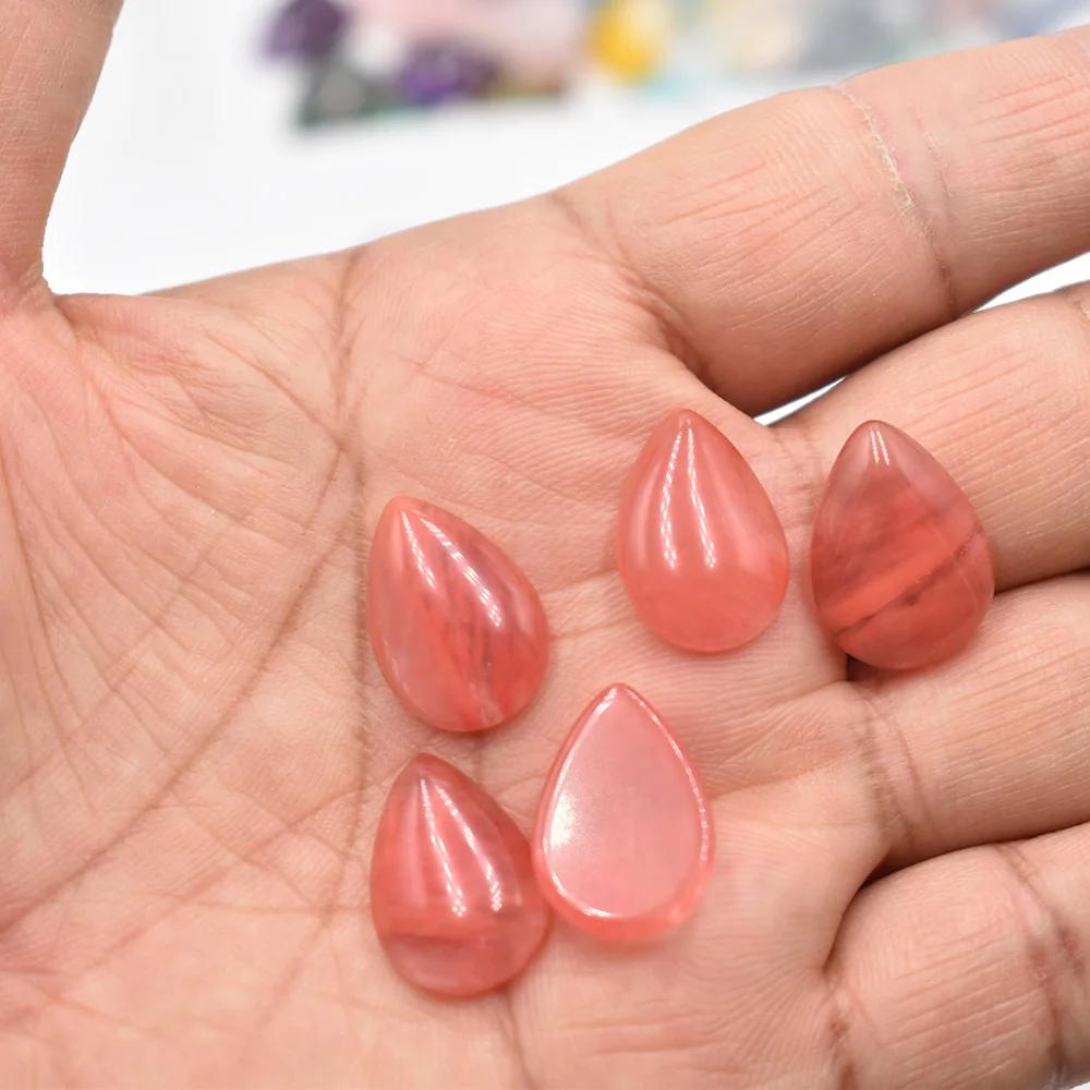 Großhandel 50 Stück/Lot verschiedene Naturstein-Cabochon-Perlen in Tropfenform 13x18mm für DIY-Schmuckzubehör Kostenloser Versand – Detail 27