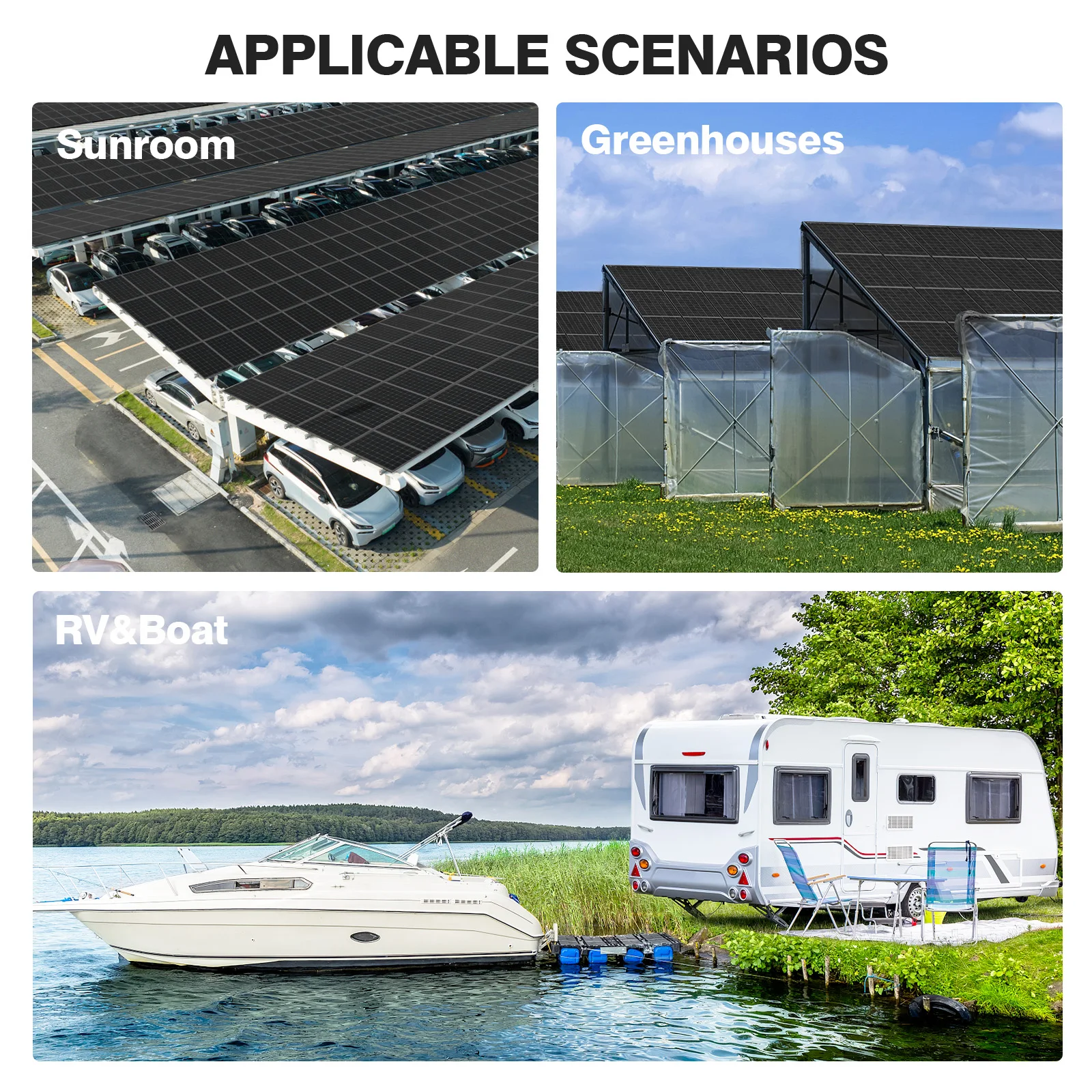 WERCHTAY 12 فولت 400 واط/200 واط/100 واط 18BB لوحة طاقة شمسية صلبة أحادية السيليكون N-نوع الخلايا الشمسية مقاوم للماء التخييم/المنزل/RV