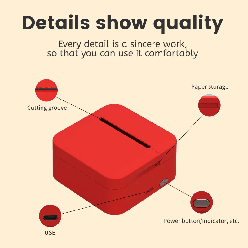Printer Label Printer Khusus Printer Termal Printer Label 2 inci Printer Saku
