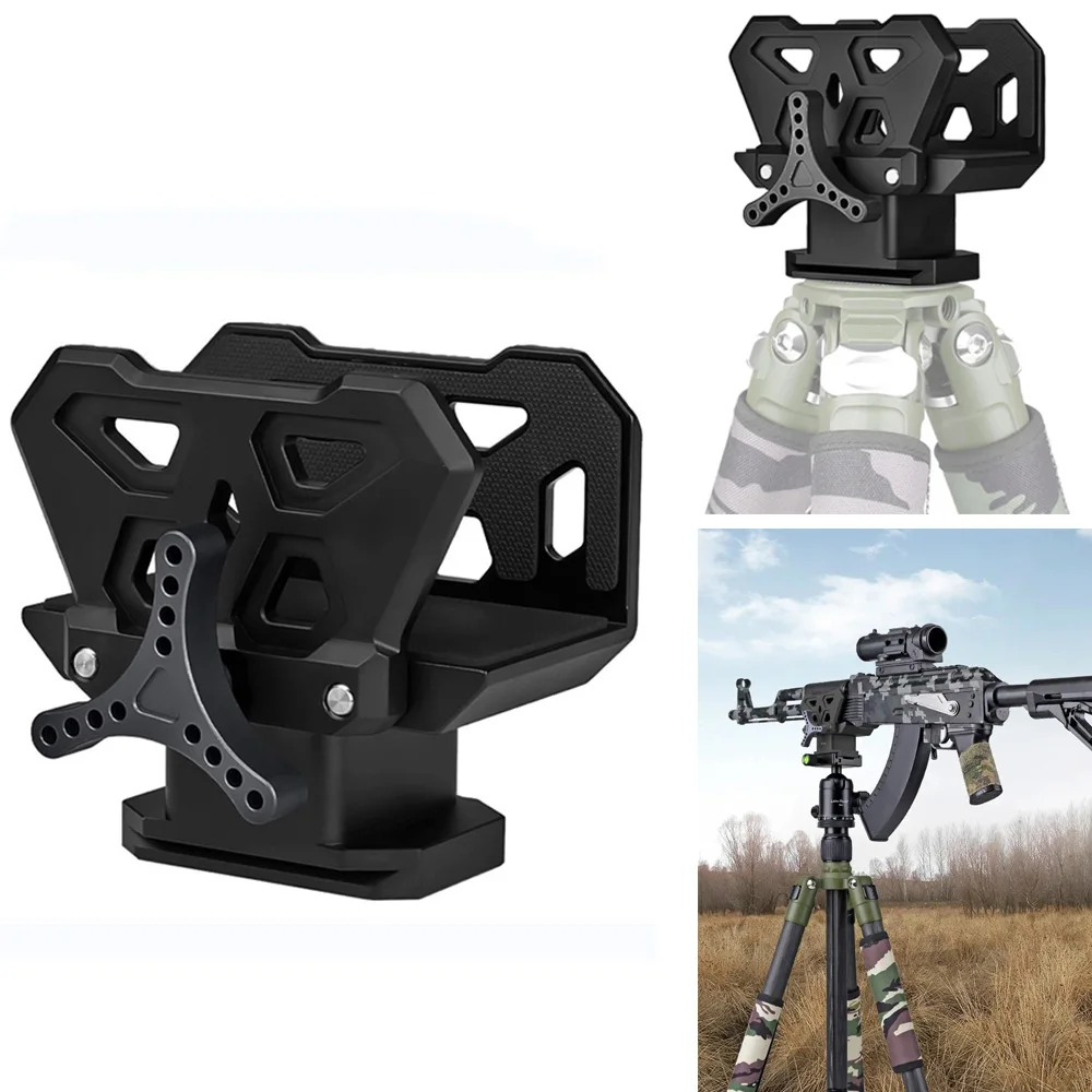 New Hunting Rifle Saddle Mount Clamp Adapter Rest Saddle Tripod Stick Head Clamp With 3/8