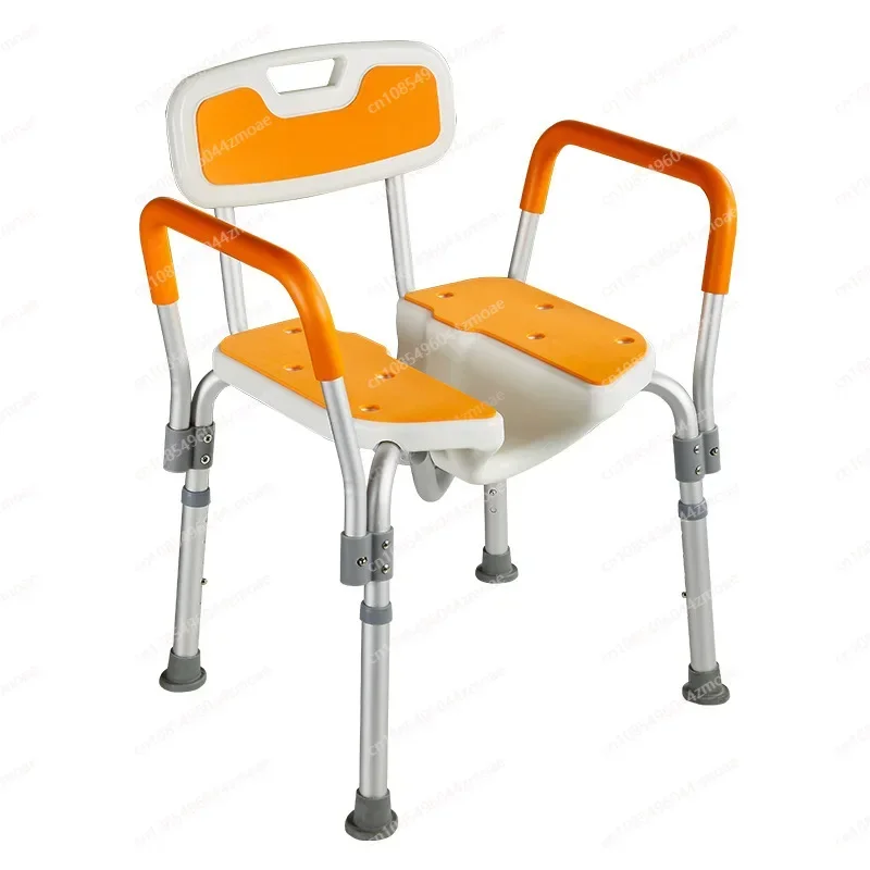 Elderly Friendly Bath Chair with Anti Slip Groove Aluminum Alloy anti slip Bathroom Stool for Women To Wash