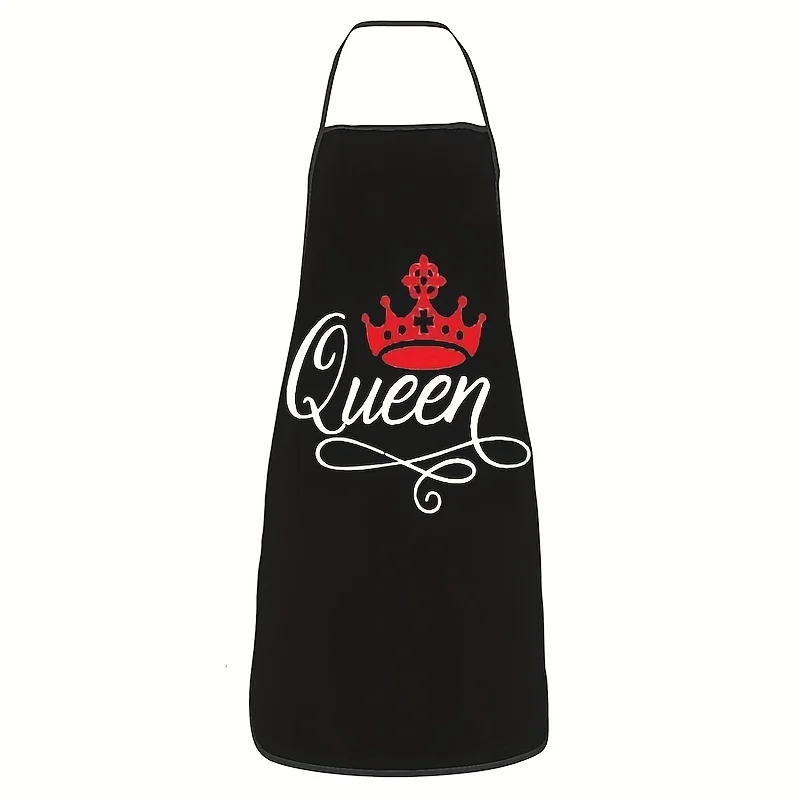 1PC Personalized Creative Black Classic Letter And Oil-proof Couple Apron For Men And Women, Restaurant Waiter Work Clothes