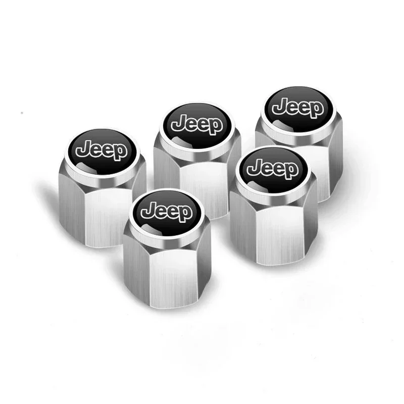 

5Pcs Jeep Car Tire Valve Caps Metal Wheel Air Valve Stem Caps Dustproof Auto Accessories for Renegade Grand Cherokee Patriot