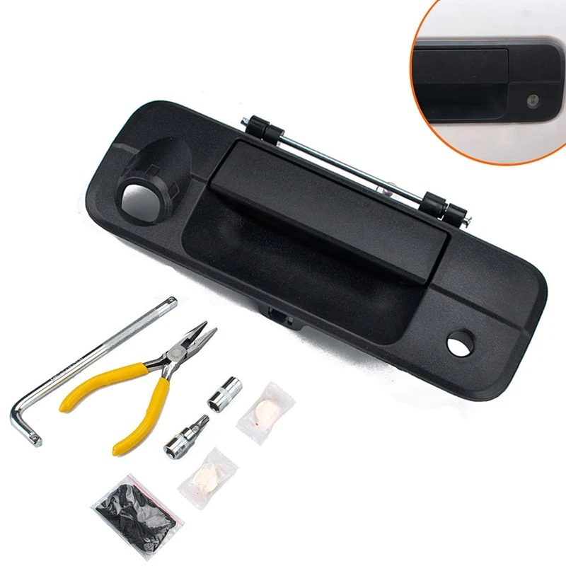 Car Trunk Door Handle Keyhole Camera Parts Rear Outside Tailgate Handle for Toyota Tundra 2007-2013 Auto Exterior Accessories