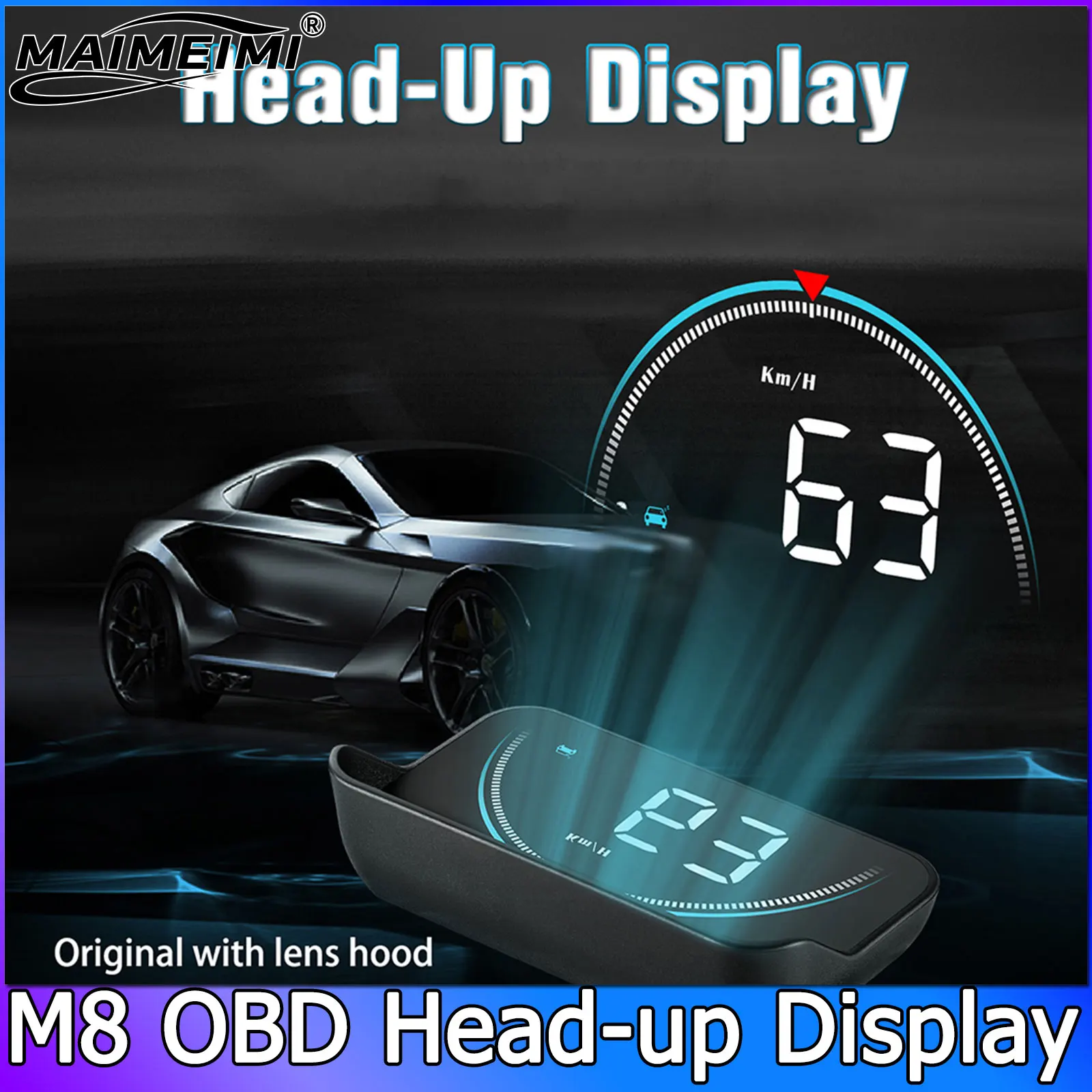 

M8 OBD HUD автомобильный проекционный дисплей, спидометр 5, сигнализация превышения скорости, предупреждение о напряжении, электронная автомобильная электроника, аксессуары, тахометр