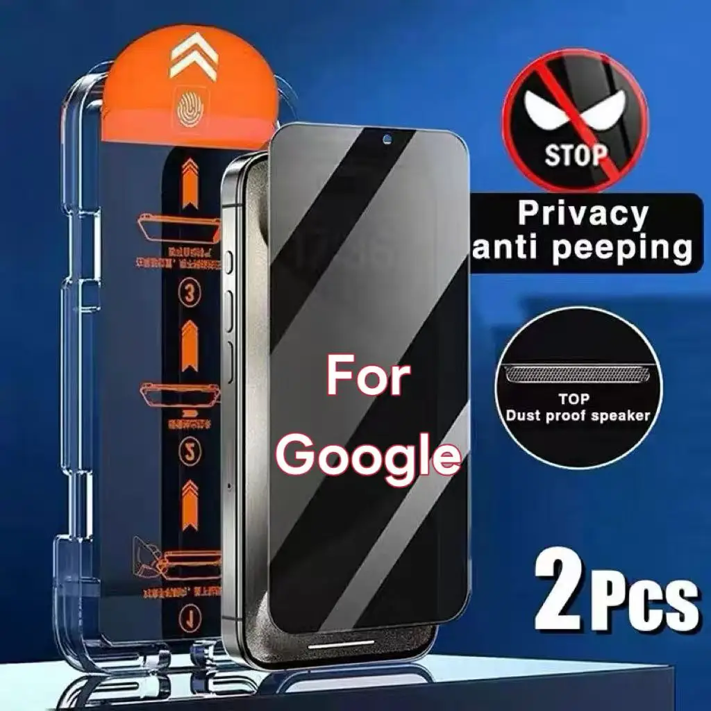 Protetor de tela de privacidade de vidro temperado para Google Series, pacote com 2