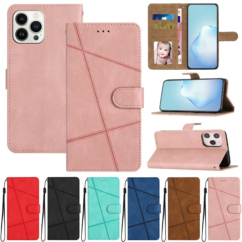 Retro Wallet Case For iPhone 15 Plus 14 13 12 Mini 11 Pro Max X XR XS Max 7 8 6 6s SE 2022 SE3 Kickstand Flip Phone Cover Etui