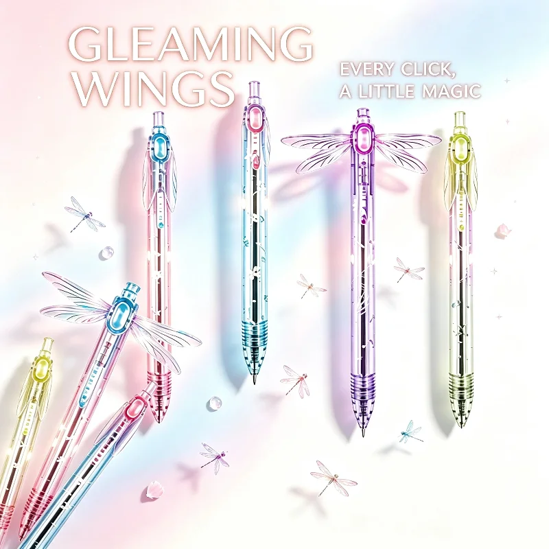 moving-wings-dragonfly-pen-gleaming-novelty-click-ballpoint-animal-cute-fun-pens-with-barrel-writing-stationery-for-office