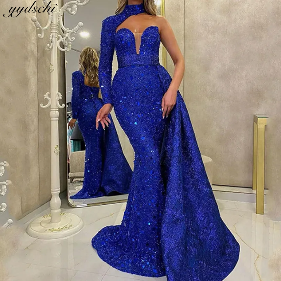 Customized Luxury Backless 2025  Vintage Cocktail Party Prom Dress Mermaid Lacing Banquet Temperament Embroidered Sequins Split