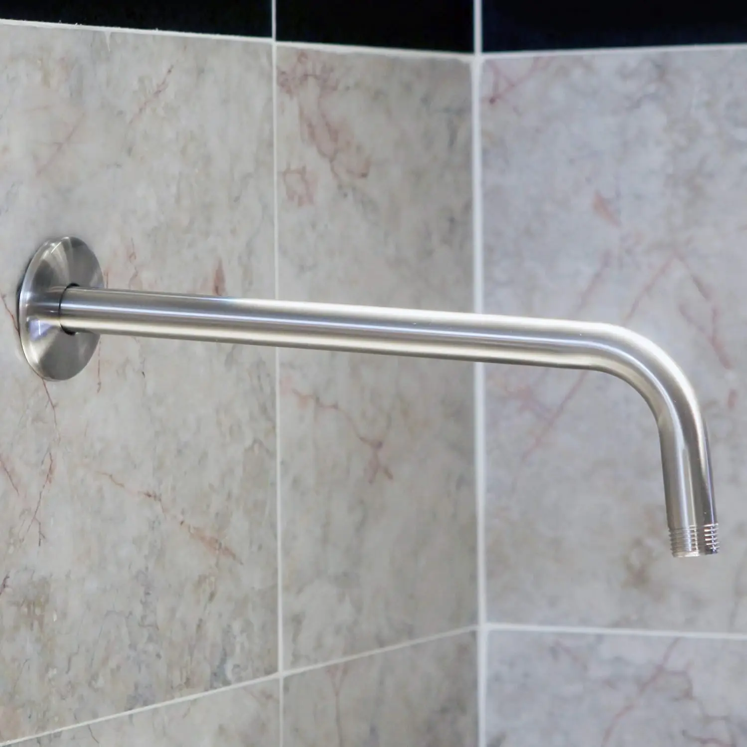Polished Chrome 12 Inch Shower Arm Wall-Mounted Rain Shower Head Extension Arm