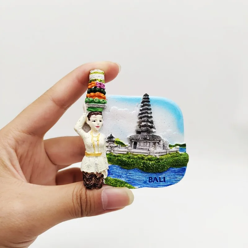 Indonesia Country Fridge Magnets Souvenir Bali Magnetic Stickers Decorative Refrigerator Magnets Creative Resin Handicrafts