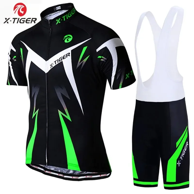 X-TIGER Cycling Jersey Set Men Bicycle Clothing Jersey Mountain Bike Summer Quick-dry Bike Riding Clothe Anti-UV Suit Accessorie