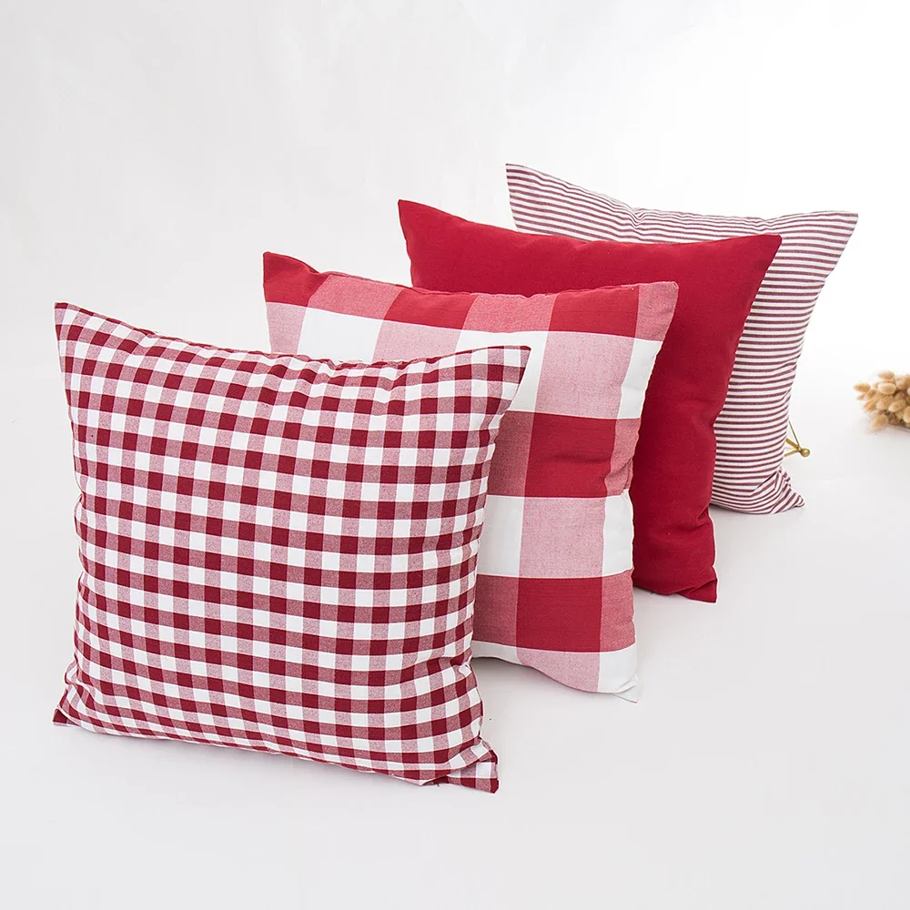 Red Striped Cushion Cover 30x50/45x45cm Waist Pillow Pillow for Living Room Study Bedroom Home Decoration1pc