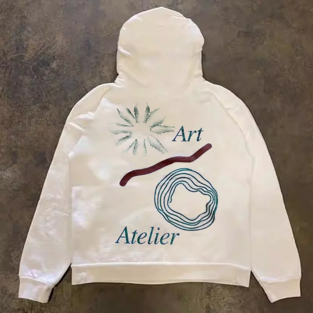 Толстовка с цветочным рисунком из чистого хлопка, весна и осень, роскошная нишевая брендовая модная универсальная мужская и женская толстовка Y2K