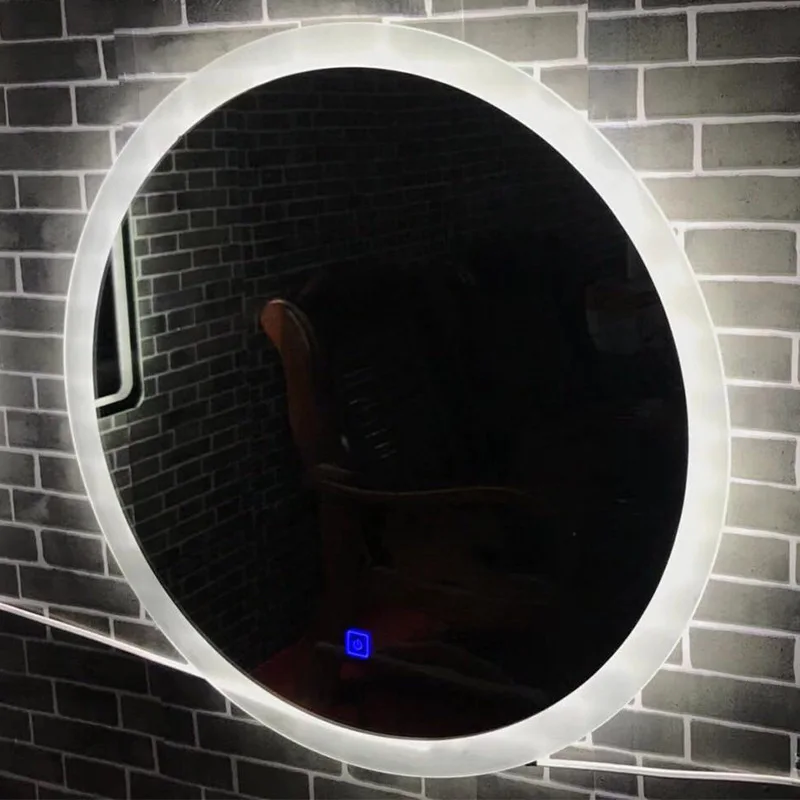 

LED intelligent cosmetic bathroom mirror wall-mounted washstand luminous square mirror hotel with lamp bathroom