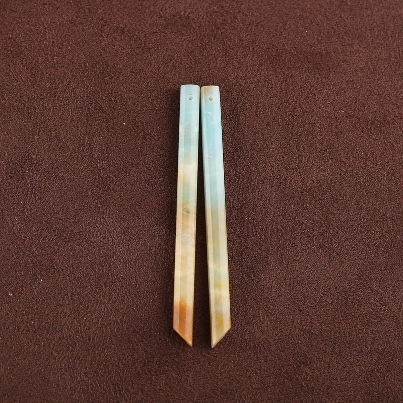 

Женские длинные серьги из натурального амазонита, бусины 56x4 мм, 4,4 г, модный ювелирный аксессуар