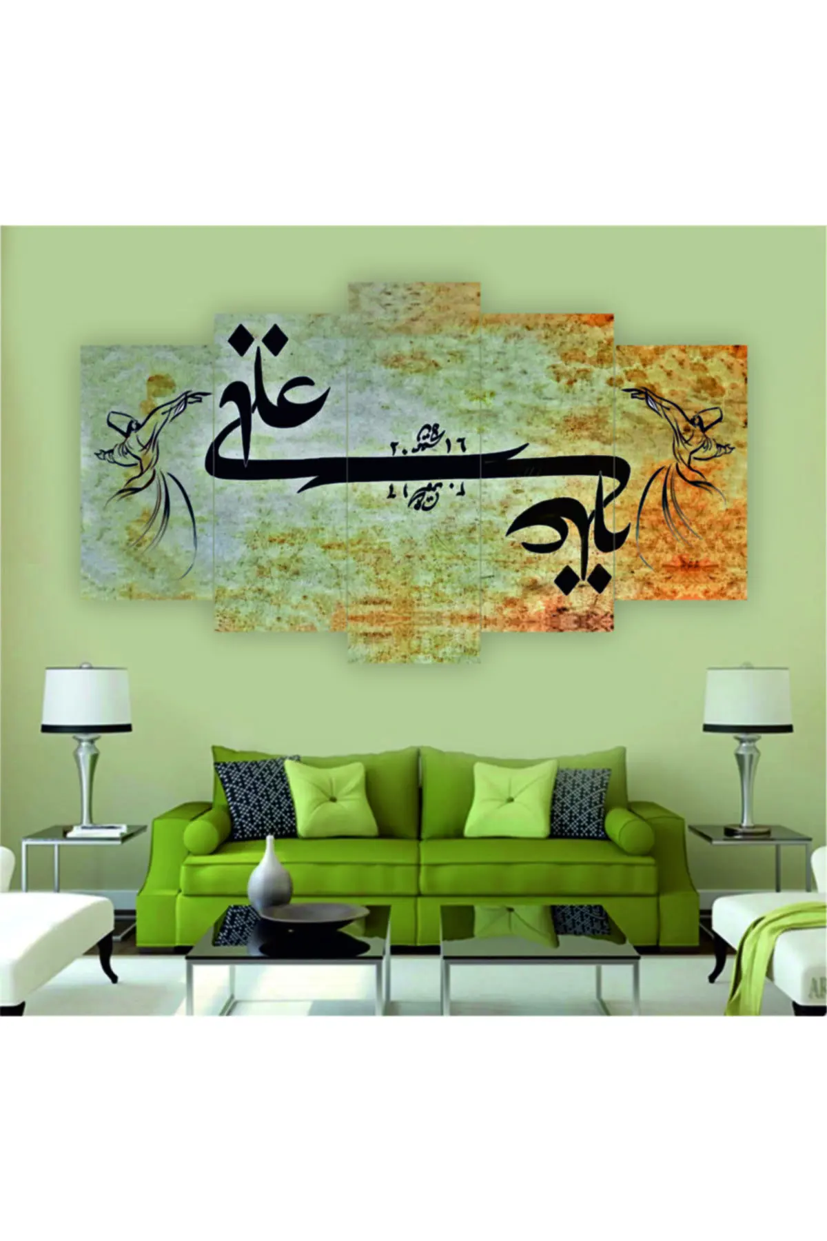 DOLBOVI religious Semazen 5 piece canvas wall painting