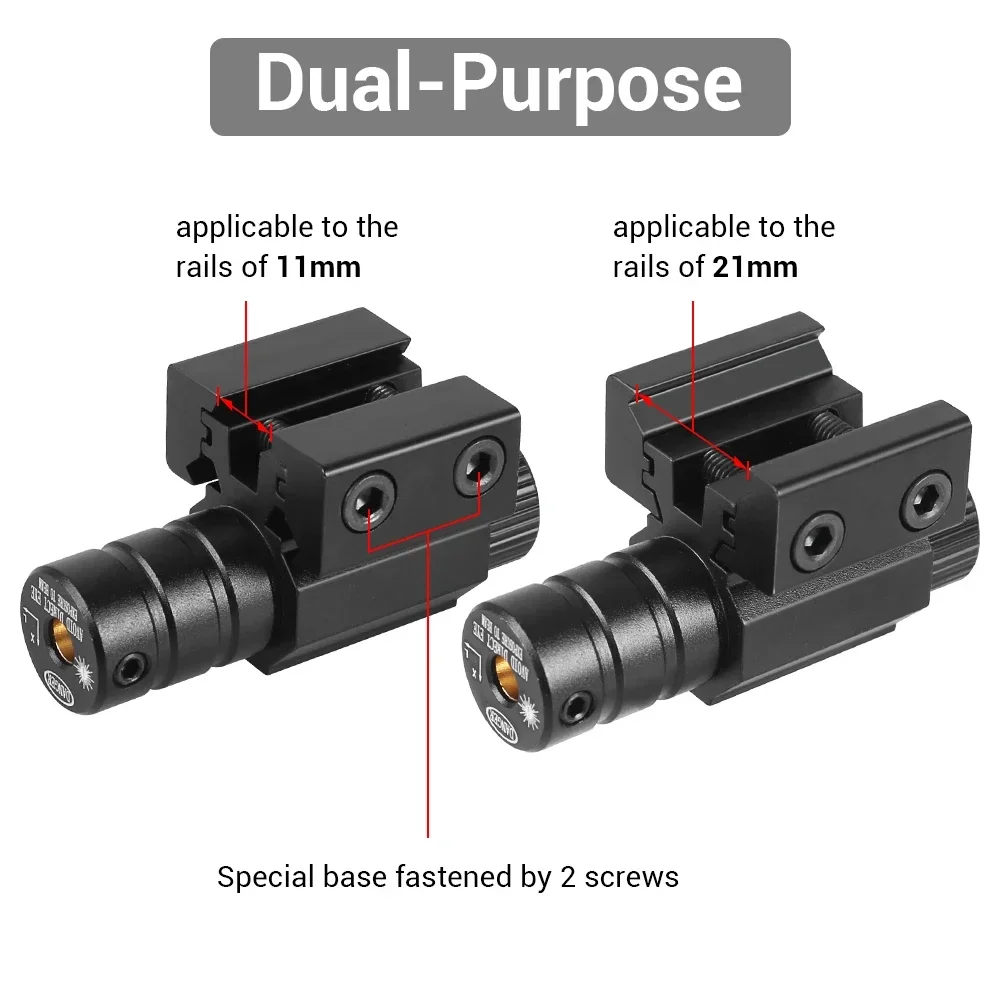 التكتيكية الأحمر الأخضر نقطة نطاق البصر بالليزر العالمي 11 مللي متر 20 مللي متر Picatinny السكك الحديدية جبل بندقية مسدس البصر بالليزر بدون بطارية #6