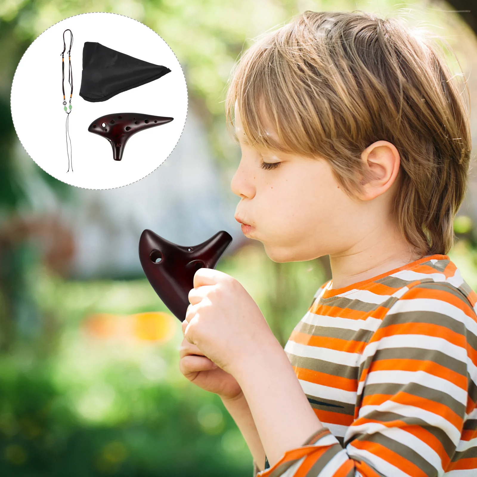 

1Set Alto C Ceramic Ocarina 12 Holes Beginner Portable Music Instrument Professional Performer 12 Holes Ocarina