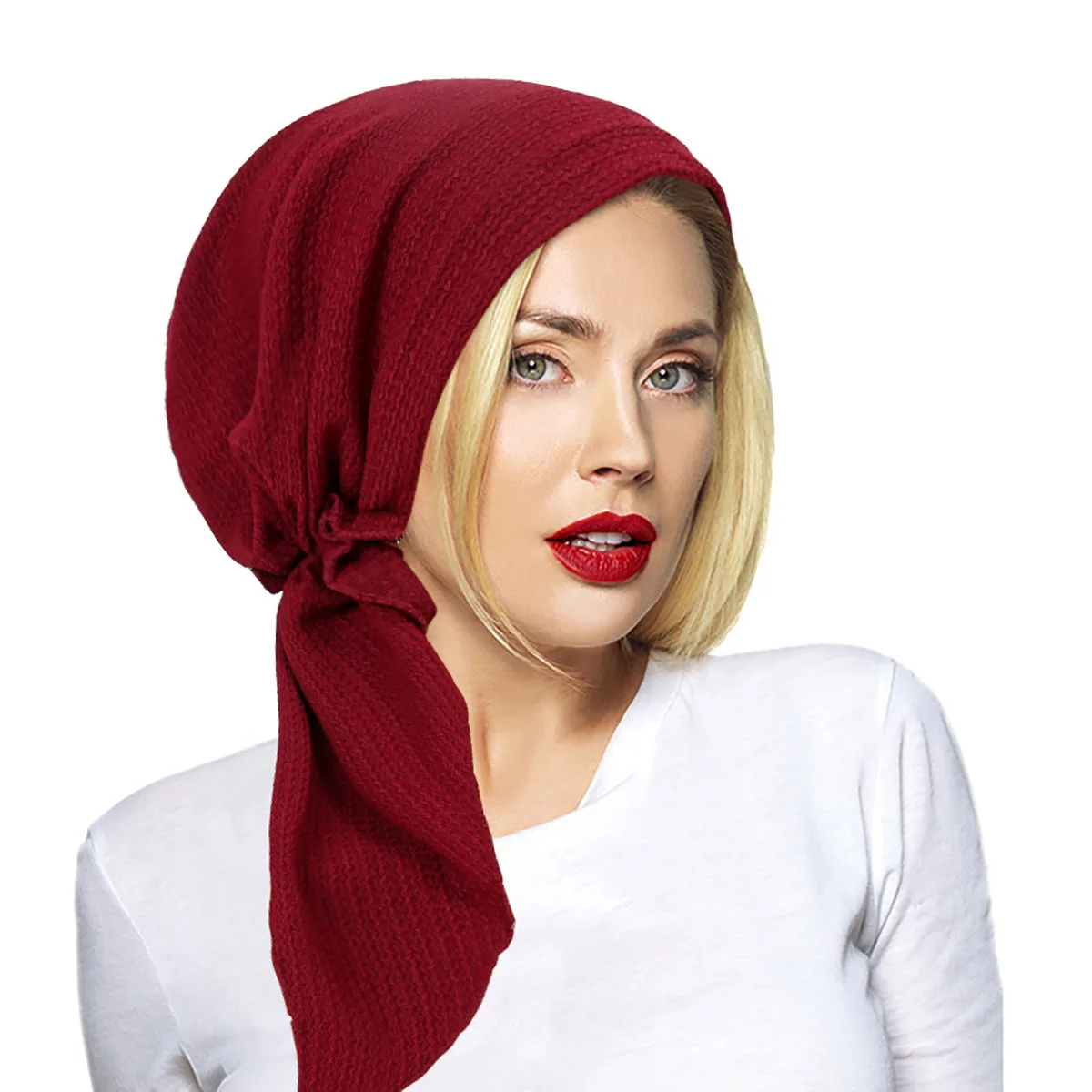 

Pre-Tied Muslim Hijab Elastic Bandana Turban Chemo Cap Inner Hat Cancer Long Tail Headwear Beanies Femme Turbantes Headwrap Caps