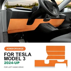 Italian Top Suede Instrument Panel Trim Protective Sticker for Tesla Model 3 Highland 2024 2025 2026-Up Accessories