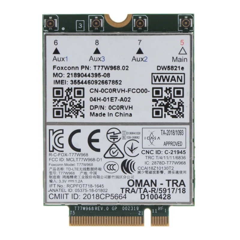 Lte T77W968 DW5821e WlAN for M.2 Modem Module Compatible for Lattitude 5420 5