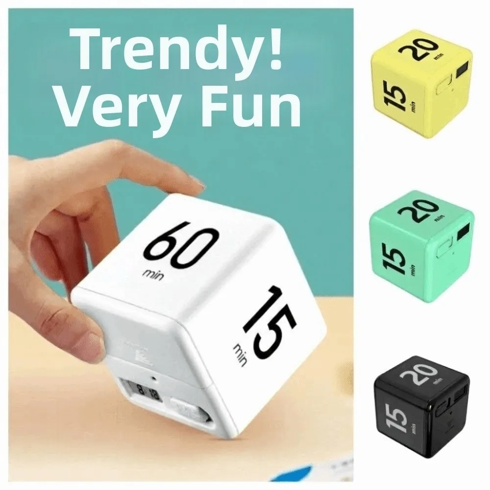 LED Display Cube Timer Time Management Gravity Sensitive Reminder Timer 15/20/30/60 min Portable Countdown Timer Study Session