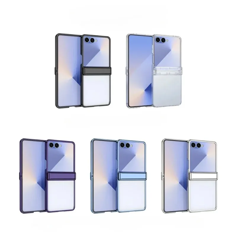 Elektroplaterowane etui ochronne z pełnym zabezpieczeniem zawiasów do Samsung Galaxy Z Flip 8 7 6 5 Flip7 Flip6 Flip5 z hartowaną folią ochronną. — zdjęcie produktu 6