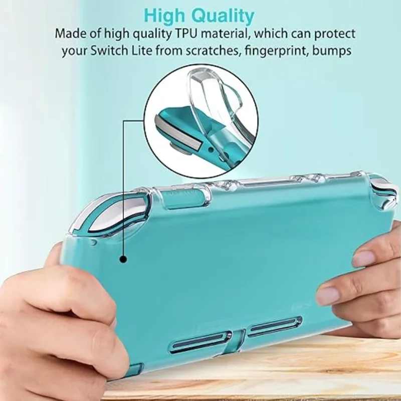 

Durable Clear Cover for Nintendo Switch Lite Case with Shock-Absorbent & Anti-Scratch Switch Lite Accessories Slim Skin Shell