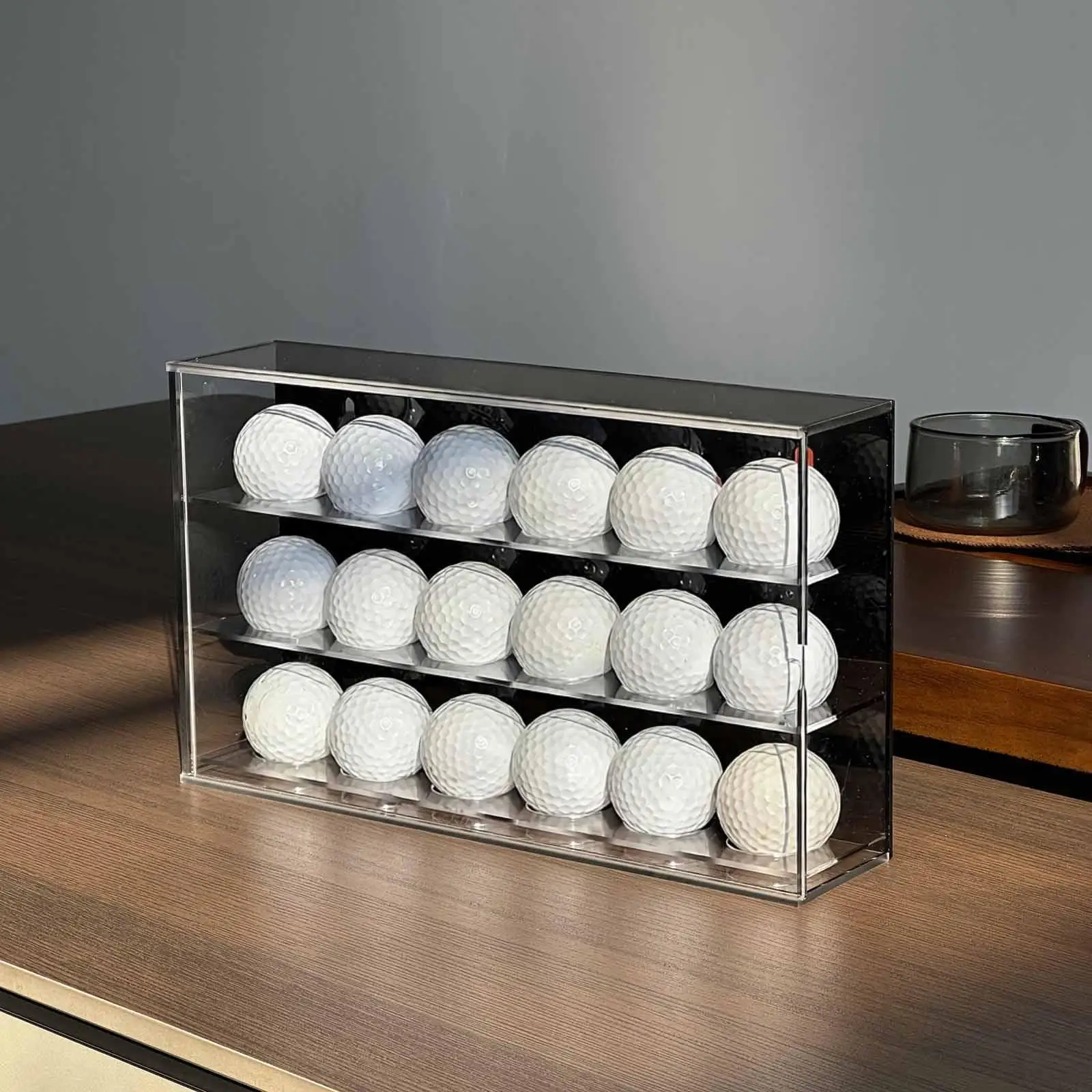 

Acrylic Golf Ball Display Case Three Layer Storage Box Collector Holder for Golf Gadget Organizer and Accessories