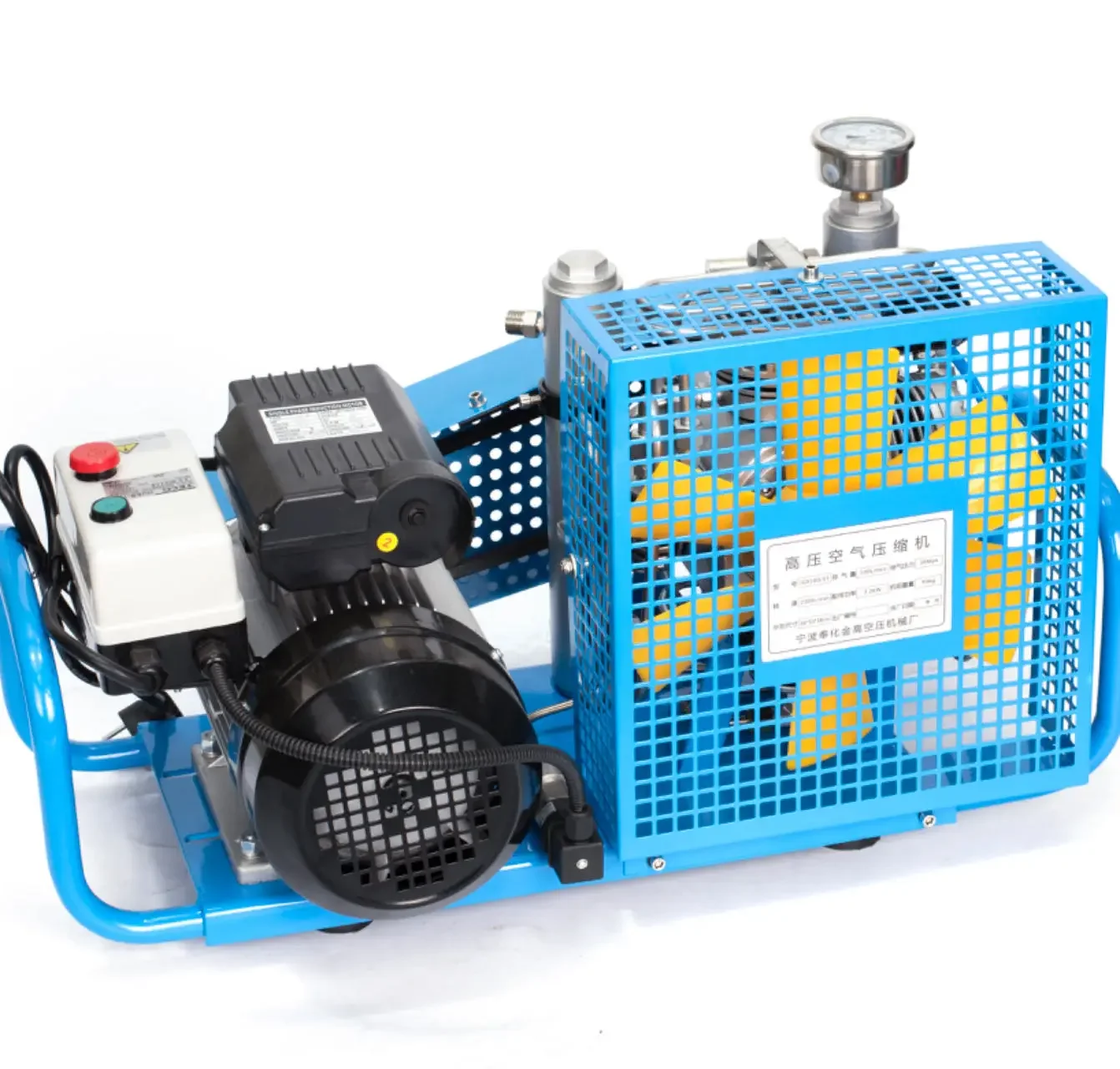 

High Pressure Four-stage Electric Auto Stop 100L/min 300bar 4500psi Underwater Snorkeling Scuba Diving Air Compressor