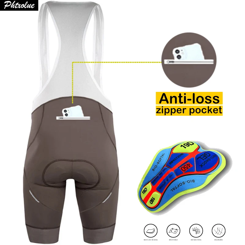 

Phtxolue Men Cycling Shorts Anti-Loss Zipper Pocket 6H 500KM Mtb Pro Bike Bicycle Short Black Green Women Cycling Bib Shorts