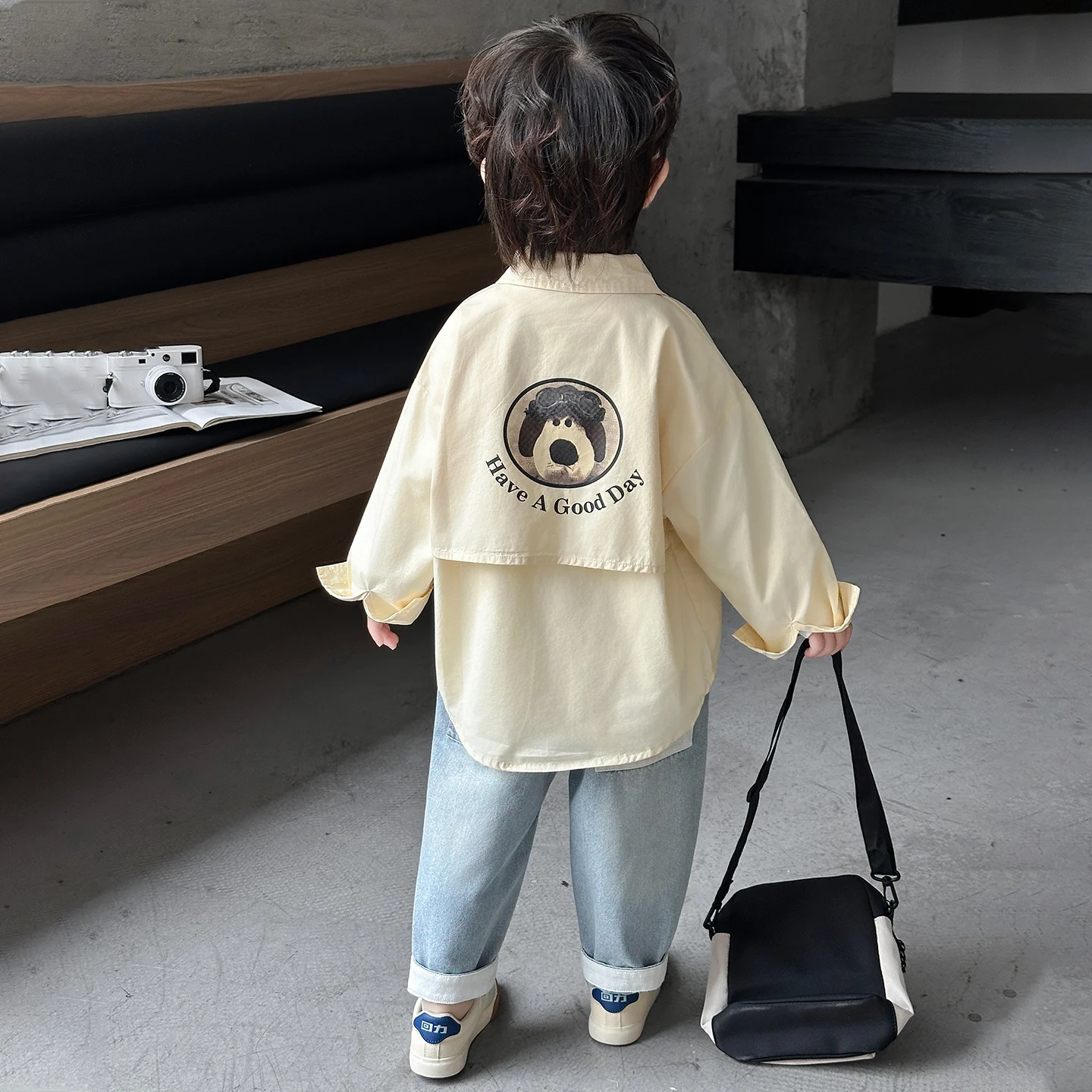 

Детская модная кофта для мальчиков с мультяшным принтом, весна-осень 2025, новая коллекция, дышащая, с длинным рукавом, из смесового хлопка