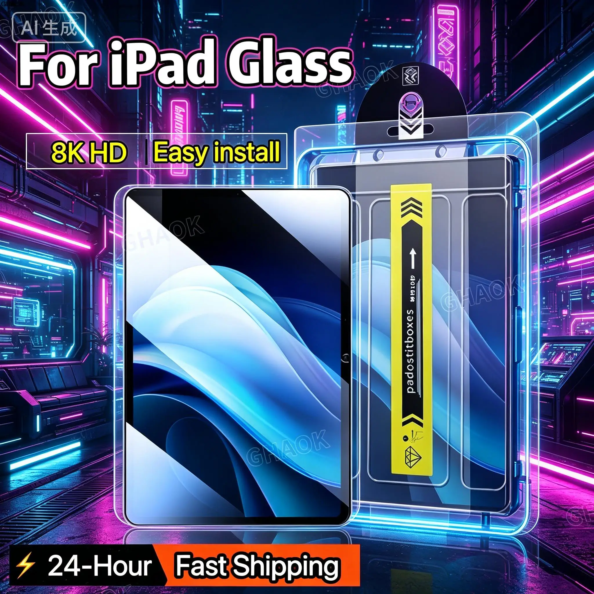 Easy Install Tempered Glass for iPad Pro 13 11 M4 M3 M2 for iPad Air Mini 6 7 For iPad 11th 2025 A16 Screen Protector Glass Film