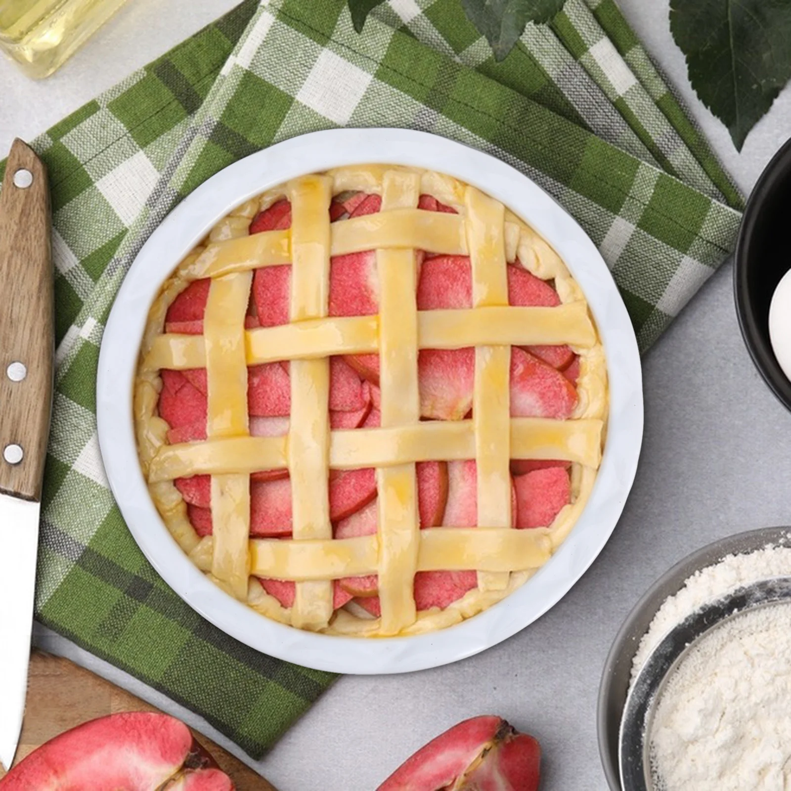 

Versatile Ceramic Pie Plate Non-Stick Deep Baking Dish Wave Edge for Pies Pizzas Desserts Family Size Pie Irons for Camping