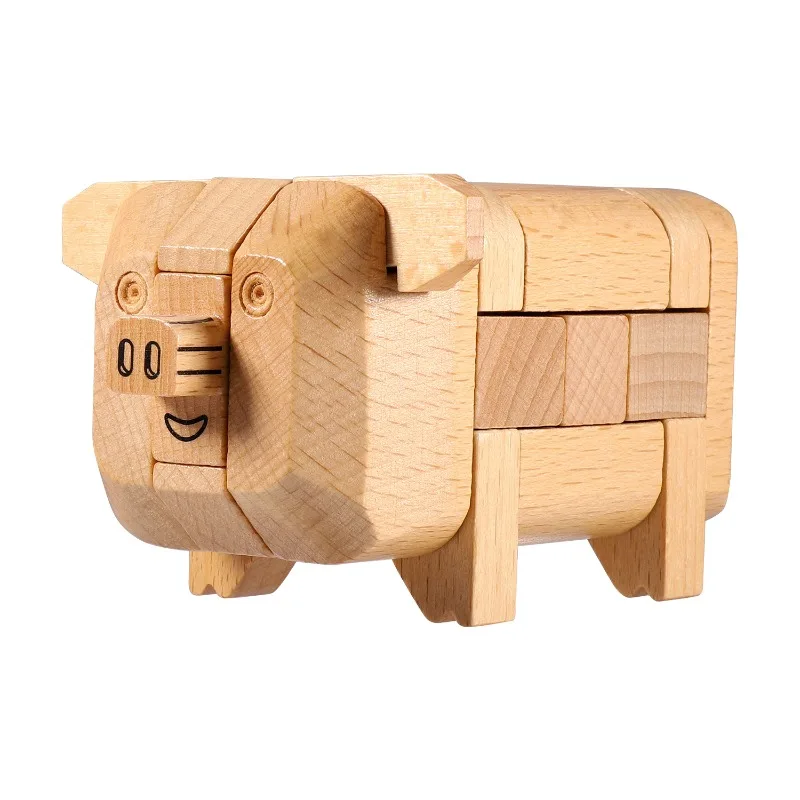 لغز قفل خشبي تجميع اللبنات لعبة الأطفال نموذج بناء مجموعات هواية النمذجة الحرفية طفل الكبار لعبة نموذج أطقم #1