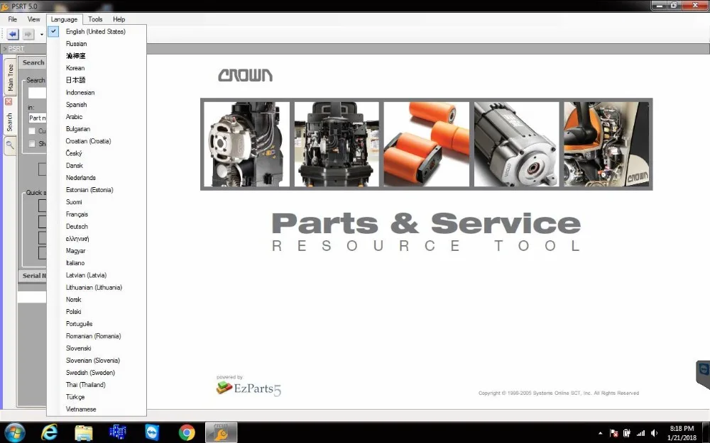 Crown Parts & Service PSRT Resource Tool V12.2020 R518 EU-US-EMEA Never Expire