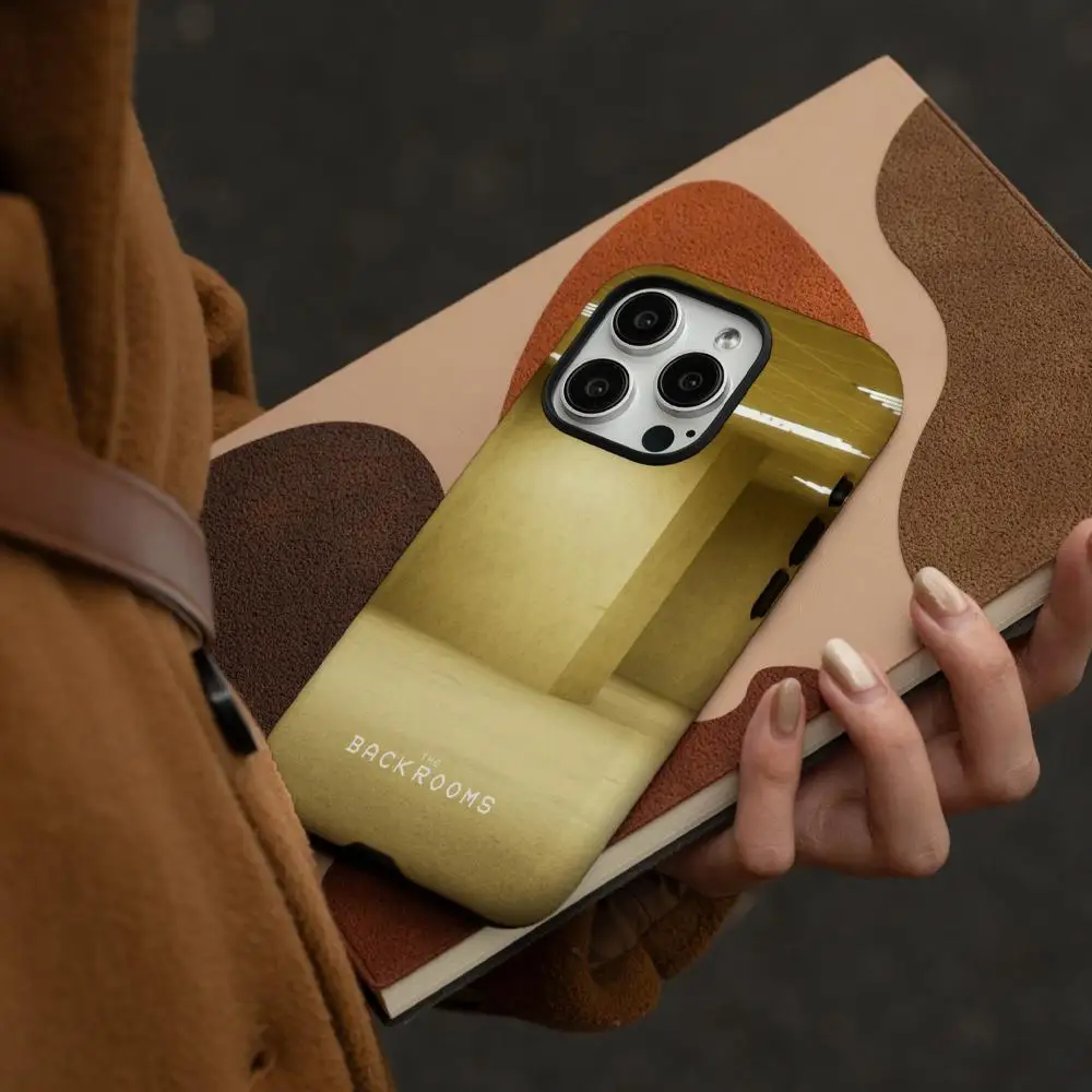 

Phone Case For iPhone 17 16 15 14 13 12 Pro Max Plus Glossy HD Double-Layer Liquid Hard Shell The Backrooms